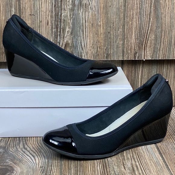 AK Sport AKTAITE 2 Memory Foam Black Wedge Heels - Picture 8 of 9